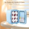 Mini Skincare Fridge with Dimmable LED Mirror, 4Liter/6 Cans Cooler and Warmer for Makeup, Cosmetic, Beauty, Food, Portable Smal