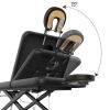 80 Inches Wide -Beauty Salon Beauty Bed Modern Massage Bed - Black 10*10 square leg iron frame structure - No adjustable backrest DDAMC-2Z-B-LKJ