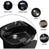 Ainfox Shampoo Barber Backwash Chair, ABS Plastic Shampoo Bowl Sink Chair for Spa Beauty Salon (Black)
