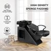 Ainfox Shampoo Barber Backwash Chair, ABS Plastic Shampoo Bowl Sink Chair for Spa Beauty Salon (Black)