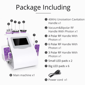 5/6/9 in 1 40K Cavitation Ultrasonic Body Slimming Machine RF Beauty Device Facial Massager Care Tool Skin Tighten Face -2 (Color: 6 in 1)