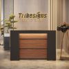 Tribesigns Modern Reception Desk with LED Lights,for Reception Room,Lobby,Beauty Salon, Retail,Checkout,Counter