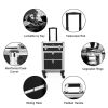 Aluminum Rolling Makeup Train Case, Portable Makeup Organizer Suitcase, Cosmetic Storage Box, Travel Beauty Luggage Trolley