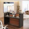 Tribesigns Modern Reception Desk with LED Lights,for Reception Room,Lobby,Beauty Salon, Retail,Checkout,Counter