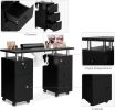 Manicure Table Nail Desk for Nail Tech, Table Station W/Electric Dust Collector, Nail Makeup Beauty Salon Storage Acetone