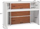 Tribesigns Modern Reception Desk with LED Lights,for Reception Room,Lobby,Beauty Salon, Retail,Checkout,Counter